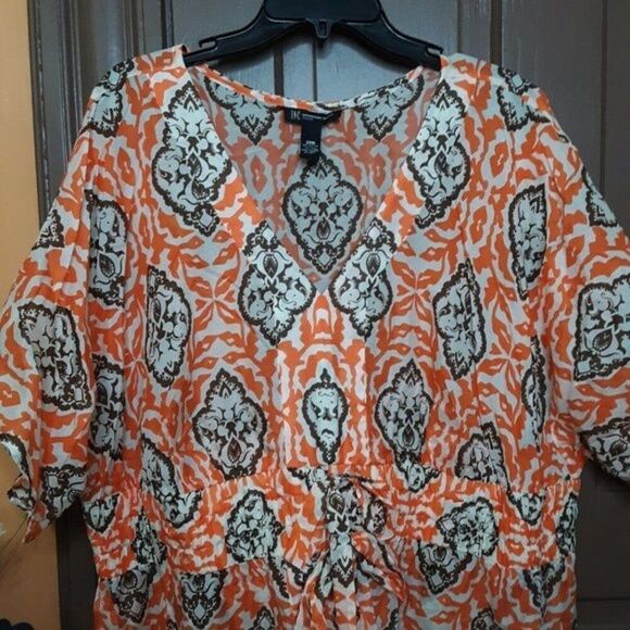 INC. International Concept Women's Tunic Transparent Blouse Size 22W - Picture 9 of 9